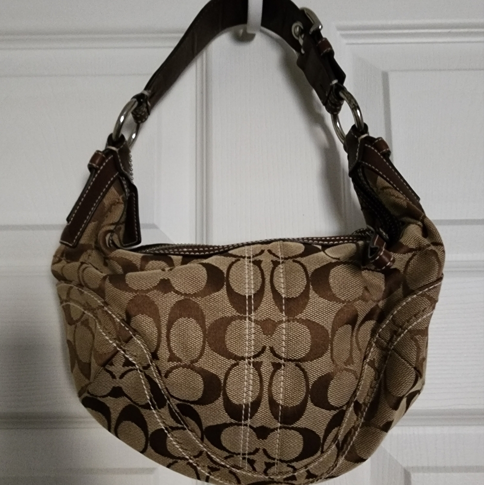 Coach Brown Signature Hobo Bag - Gem